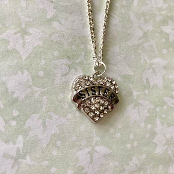 Sister Rhinestone Heart Necklace - Picture 4 of 4